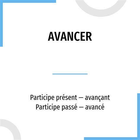 avancer conjugation